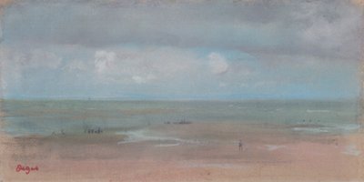 干潮時の砂浜と海の風景 作： Edgar Degas